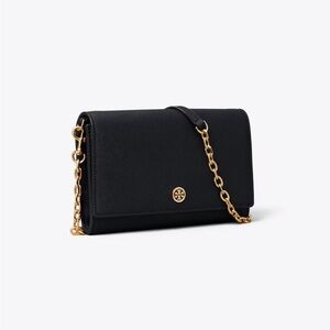 Tory Burch Black Crossbody with Gold Chain